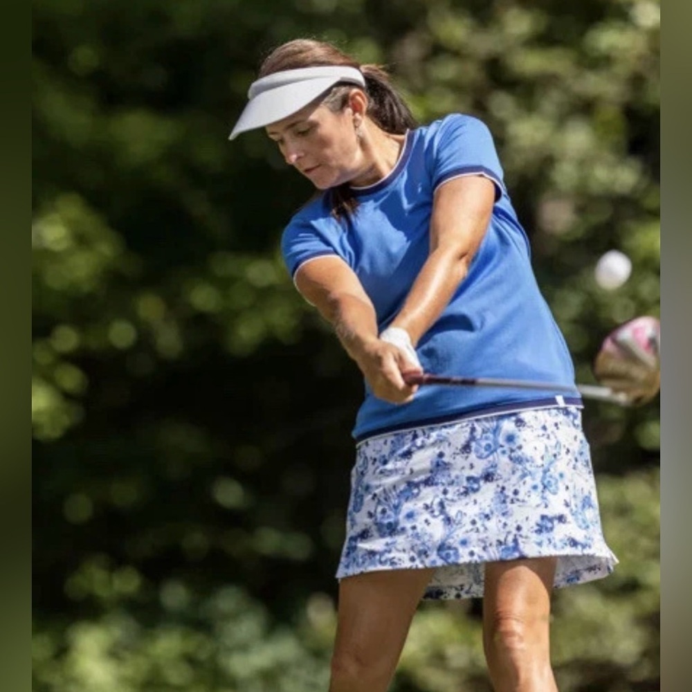 Lady Hagan Floral Blue Toile Skort - Picture 4 of 11